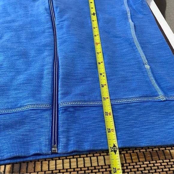 Tommy Bahama Blue Full Zip Hoodie Womens M Pima Cotton Tencel Lyocell - Picture 9 of 9